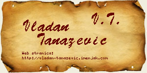 Vladan Tanazević vizit kartica
